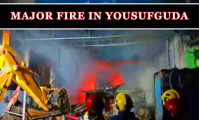 Hyderabad Blaze: Midnight Fire Engulfs SR Automobiles on Yousufguda Main Road 1 Hyderabad Blaze: Midnight Fire Engulfs SR Automobiles on Yousufguda Main Road
