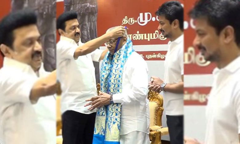 M.K. Stalin Presents Prestigious Perunthalaivar Kamarajar Award to K.V. Thangkabalu 1 M.K. Stalin Presents Prestigious Perunthalaivar Kamarajar Award to K.V. Thangkabalu
