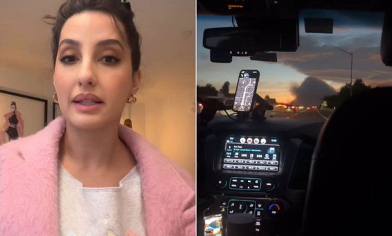 Nora Fatehi Evacuates Los Angeles Amid Ongoing Wildfires in Southern California 1 Nora Fatehi Evacuates Los Angeles Amid Ongoing Wildfires in Southern California