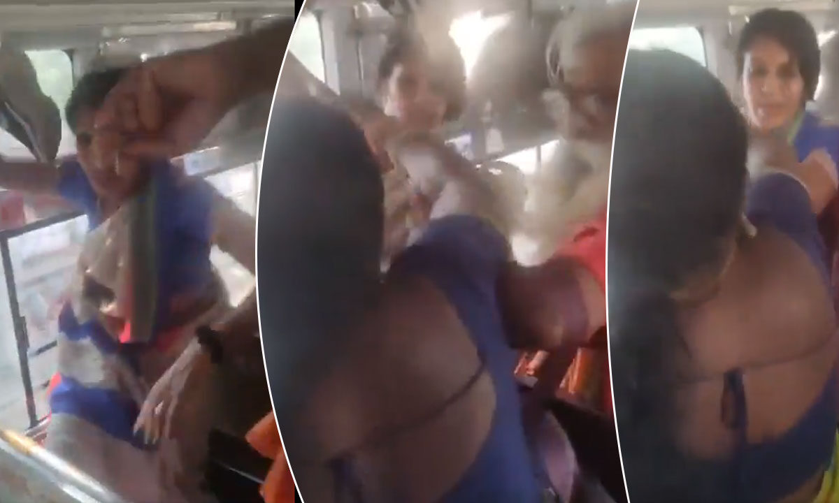 Chaos in Hyderabad: Women Clash Over Bus Seat Using Footwear! 1 Chaos in Hyderabad: Women Clash Over Bus Seat Using Footwear!