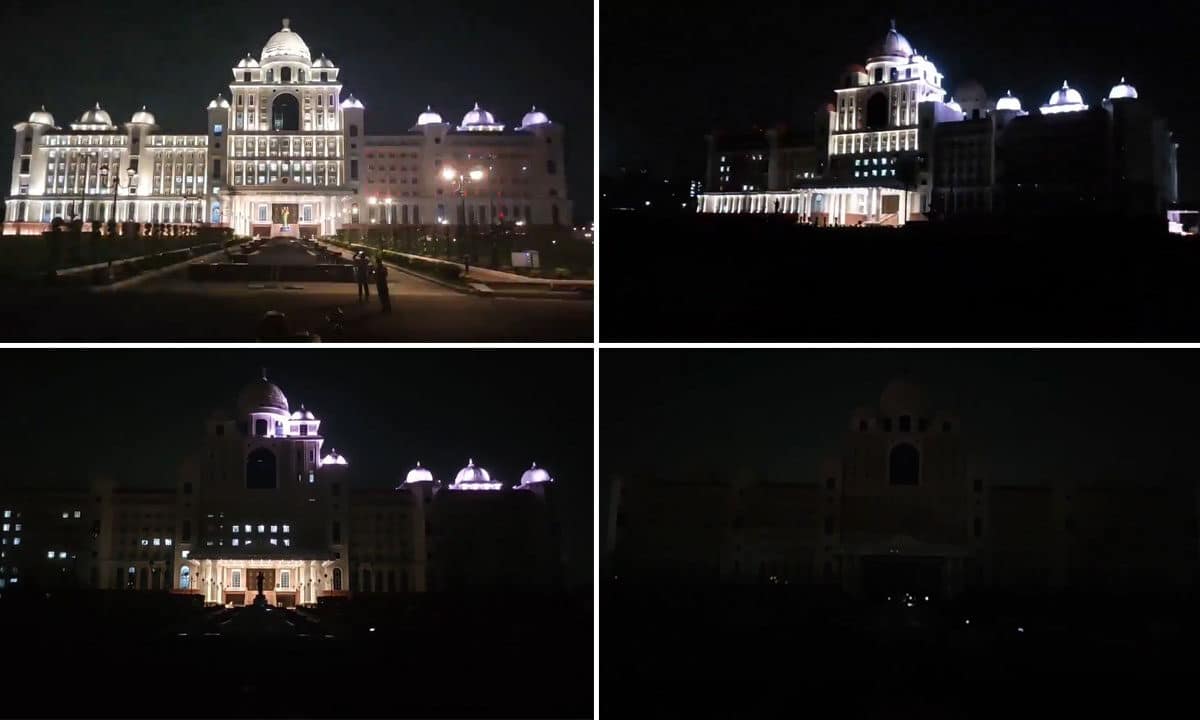 Watch: Hyderabad Observes Earth Hour by Switching Off Lights at Telangana Secretariat