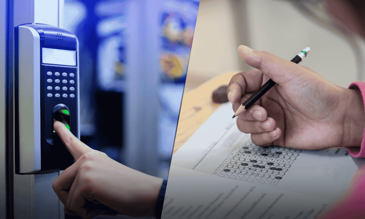 Telangana Intermediate exam evaluators use Aadhaar-based biometric verification for the first time.