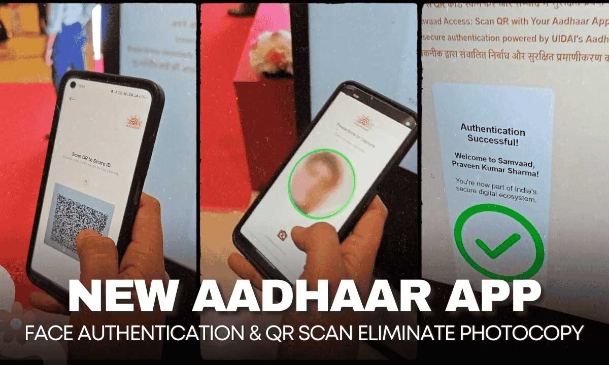 Indian Government Launches New Aadhaar App: Verify Easily with Face Authentication & QR Scan - No Photocopy Needed! 1 Indian Government’s new Aadhaar app interface featuring face authentication and QR scan for seamless, photocopy-free verification.
