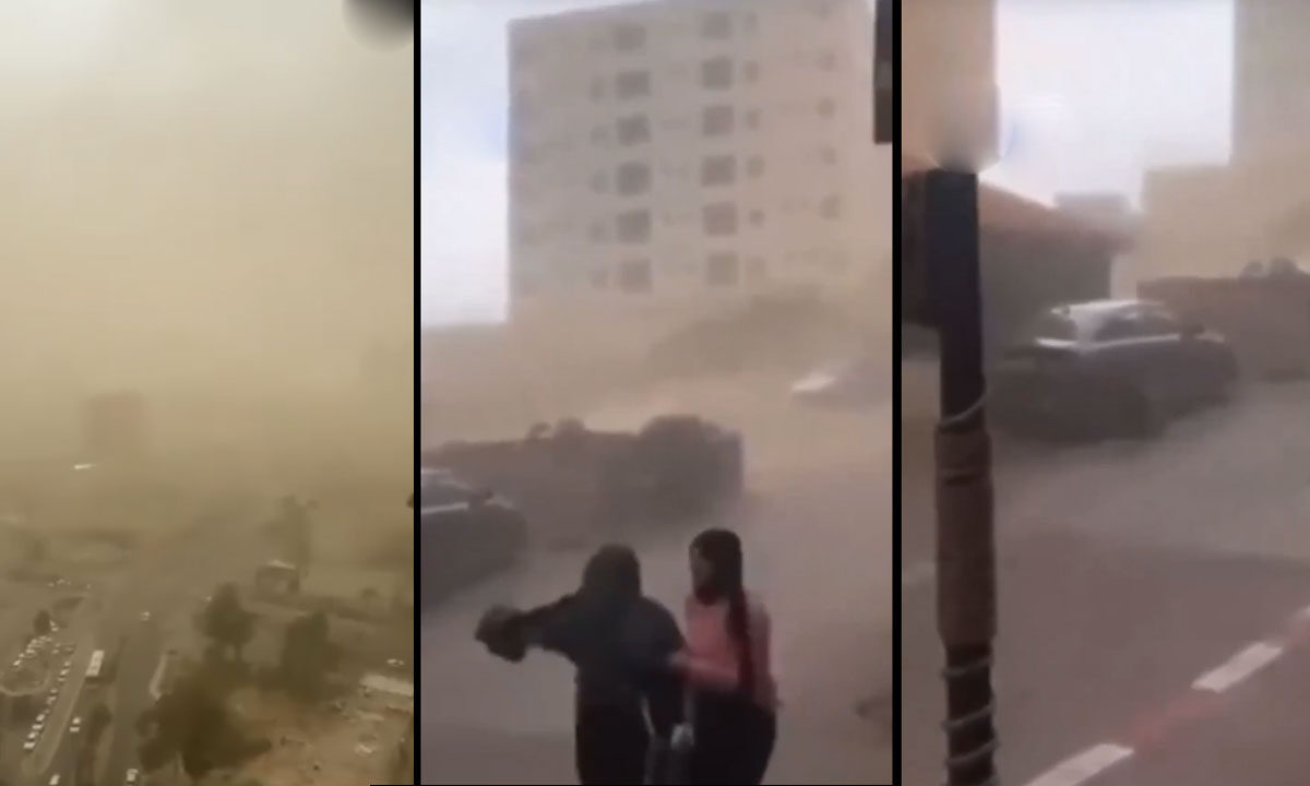 Watch: Sandstorm Batters Southern Israel as Wildfires Rage Near Jerusalem 1 Sandstorm Batters Southern Israel as Wildfires Rage Near Jerusalem