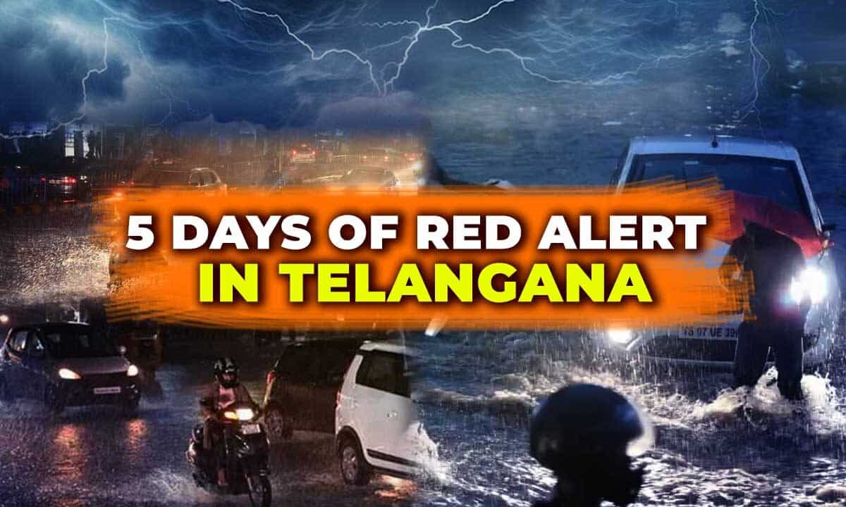 Telangana is on Red Alert until July 26 due to forecasts of extremely heavy rain.