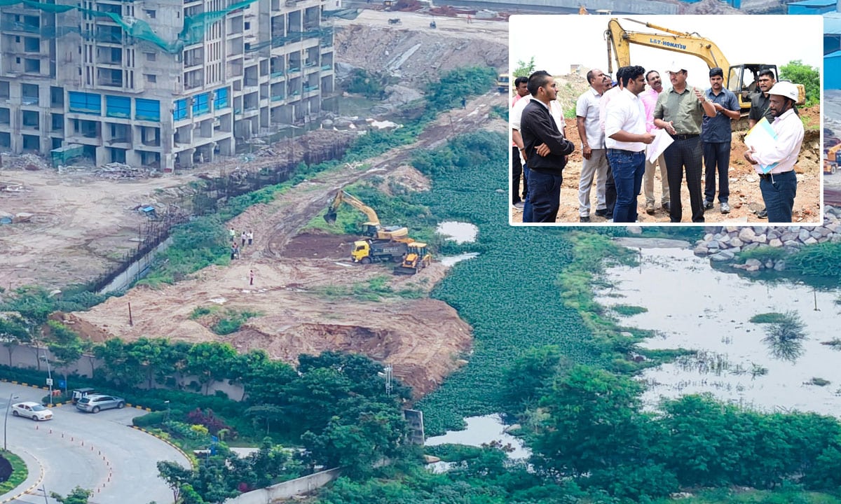 HYDRAA Cracks Down on Vasavi Construction for Blocking Key Drain Near Hitech City; Case Registered
