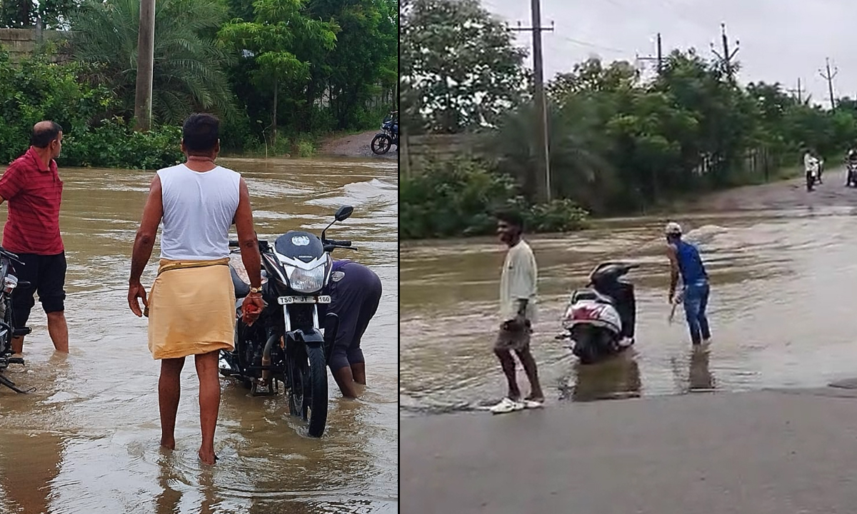 Heavy Rains Flood Medchal Drains, Paralyze Roads in Godaveli & Langapur 1 Heavy Rains Flood Medchal Drains, Paralyze Roads in Godaveli & Langapur