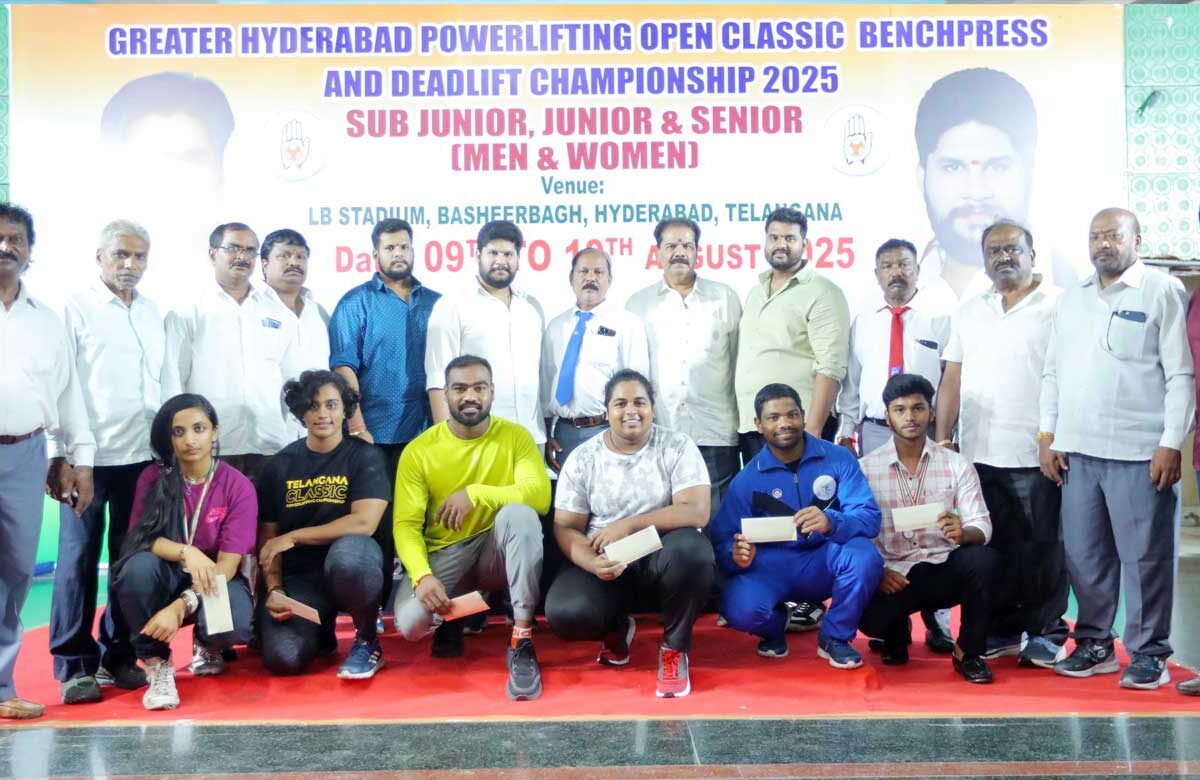 Greater Hyderabad Powerlifting Championship Concludes at L.B. Indoor Stadium