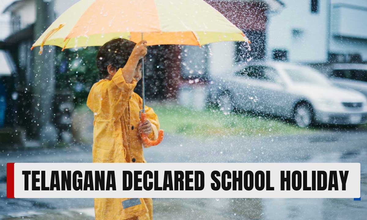 Telangana School Holiday Alert: Schools Closed on Aug 13-14 Due to Heavy Rain Forecast 1 The government announced school closures in parts of Telangana on August 13-14 due to a heavy rain alert.