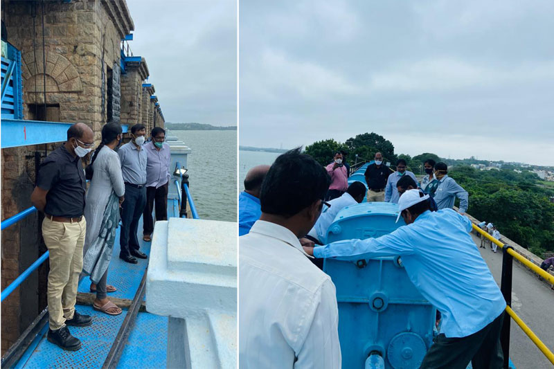 Four more Crest Gates of Himayat Sagar Lifted