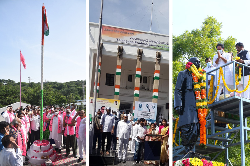 Political parties celebrate Telangana Merger Day