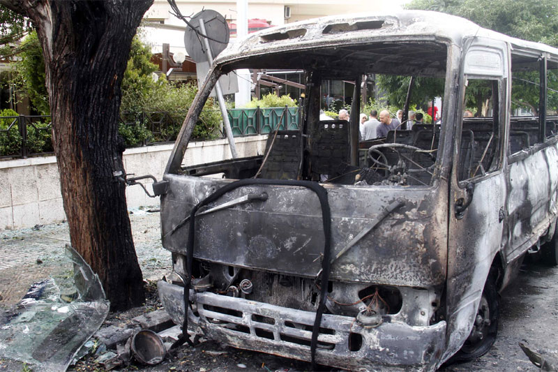 13 killed in Damascus army bus explosion