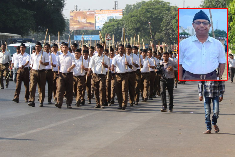 Municipality Commissioner takes part in RSS march in K'taka
