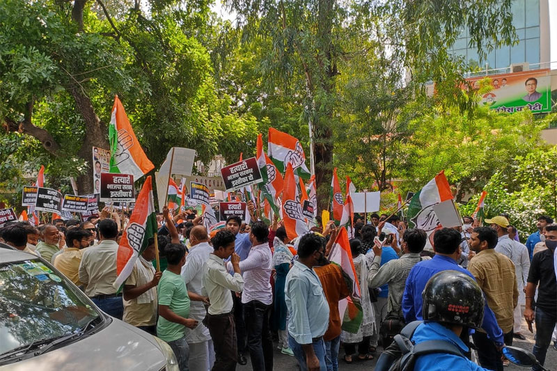 Youth Cong workers protest in Delhi over Lakhimpur Kheri violence