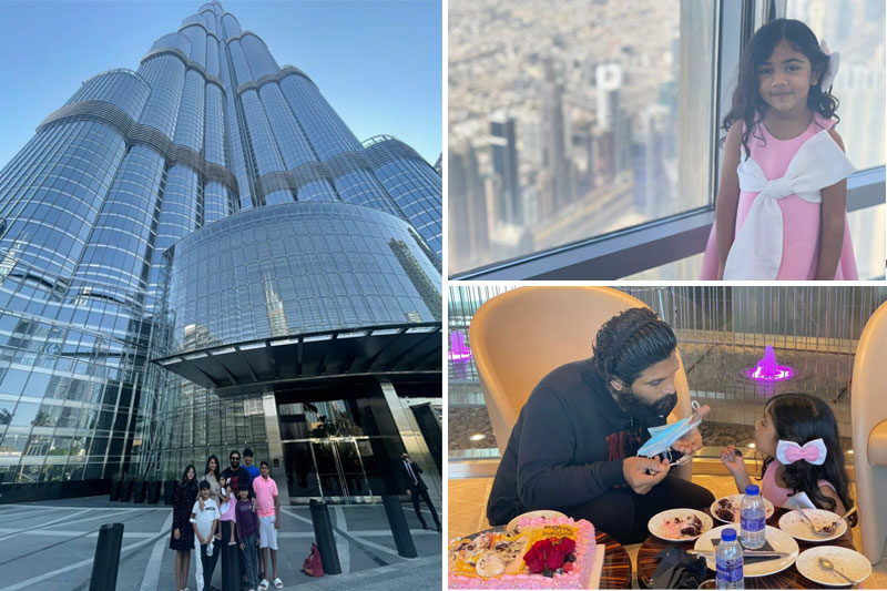 Allu Arjun celebrates daughter Arya's birthday at Burj Khalifa