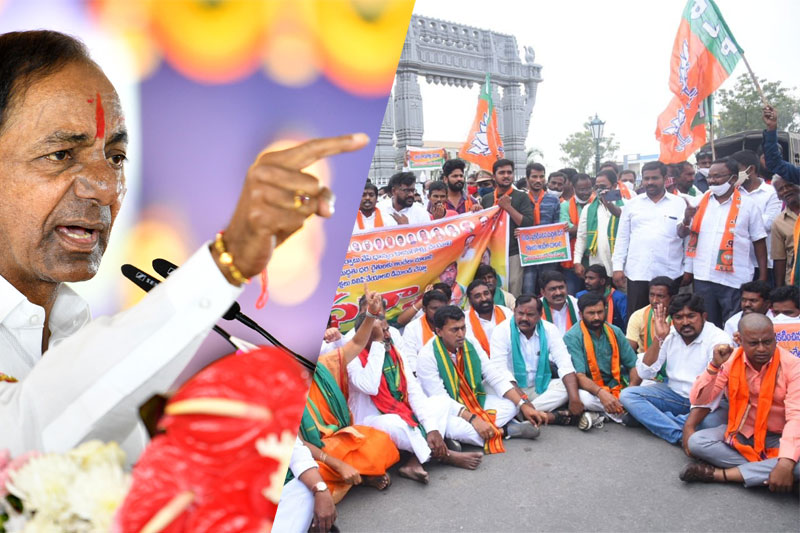 BJP Demands TRS Govt to Procure Paddy, Stage Dharna at all Collectorates; KCR to Organize Dharna against Central Govt