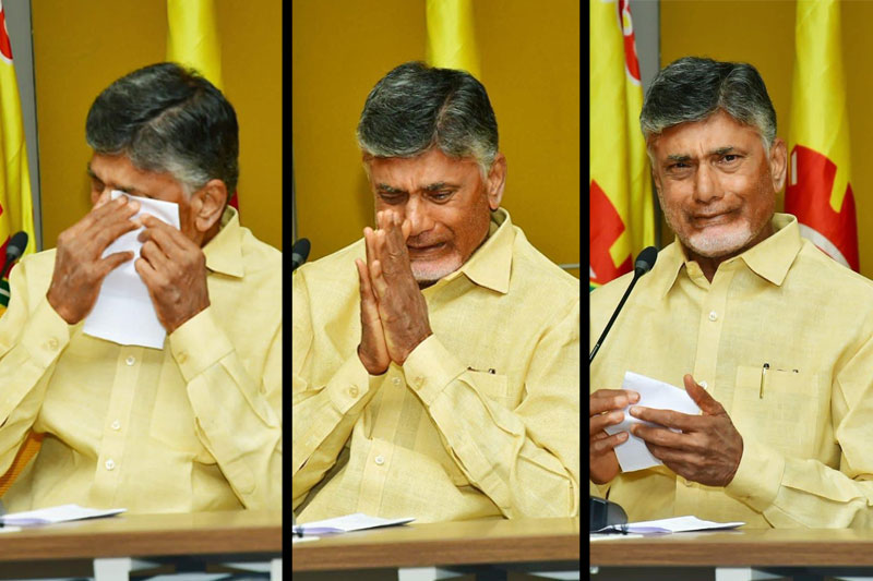 Unable to bear 'humiliation', Chandrababu Naidu breaks down