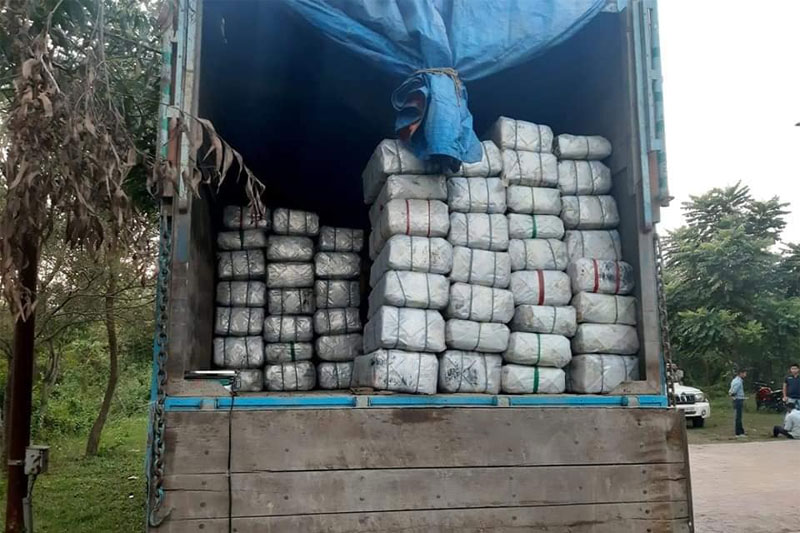 1,820 kg ganja seized from Maharashtra-bound truck near Hyderabad