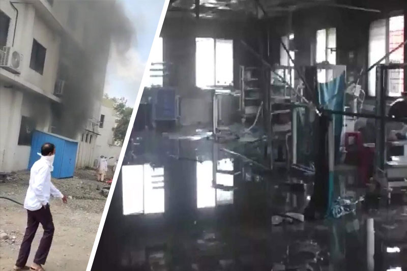 Four fire-tenders have rushed to battle the blaze which has spread to other adjoining wards with attempts underway to control the flames, said an official of the Ahmednagar Police Control.