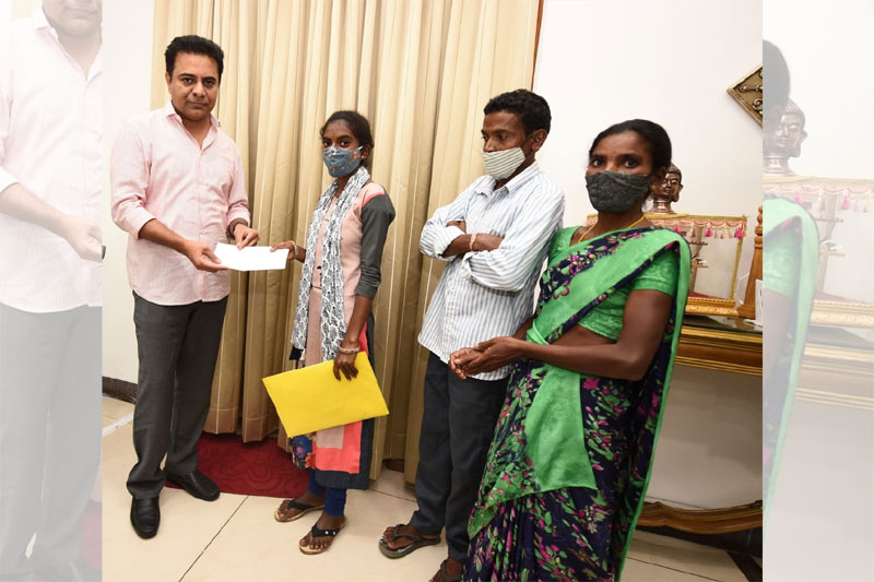 KTR helps tribal student to pursue higher studies