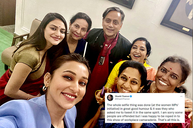 Tharoor offers apology after Twitter backlash on selfie with women MPs