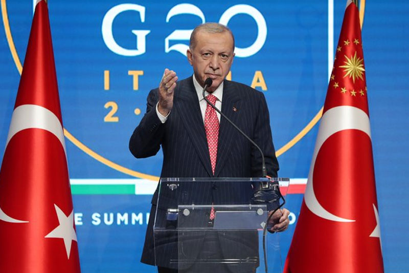Erdogan on Saturday tweeted that he was infected by the Omicron variant of the virus.