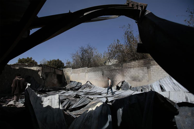 Saudi-led airstrike destroys factory in Yemen's capital