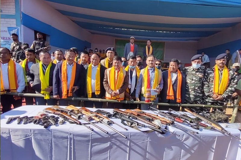 67 DNLA militants surrender in Assam, deposit large cache of arms