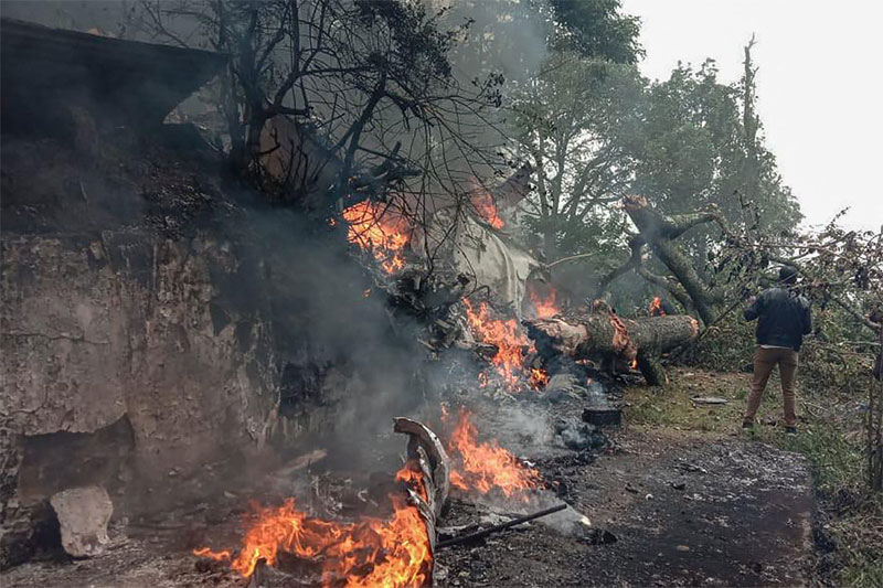 Chopper crash: Heard a loud sound, helicopter was in flames, says eyewitness