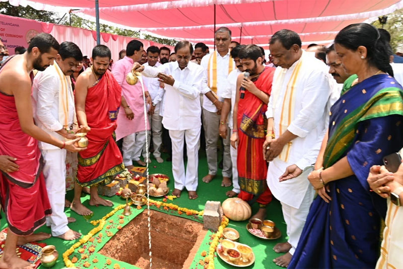 Telangana CM lays foundation stone for three TIMS super-specialty hospitals