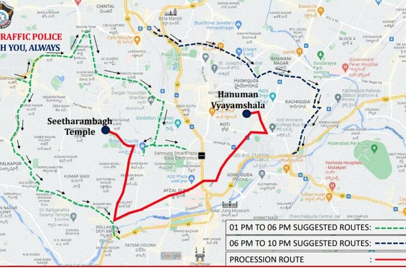 traffic restrictions Hyderabad: Avoid these routes today as traffic restrictions are in place for Ram Navami