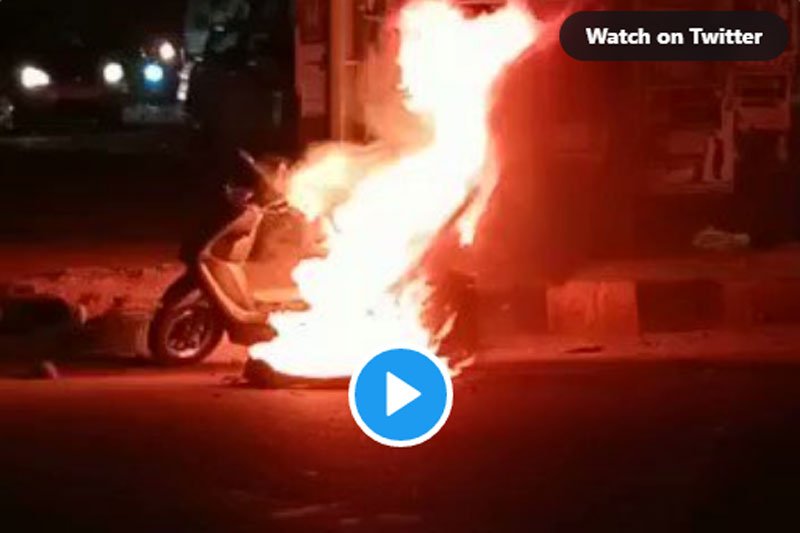 Hyderabad: E-scooter catches fire; video goes viral