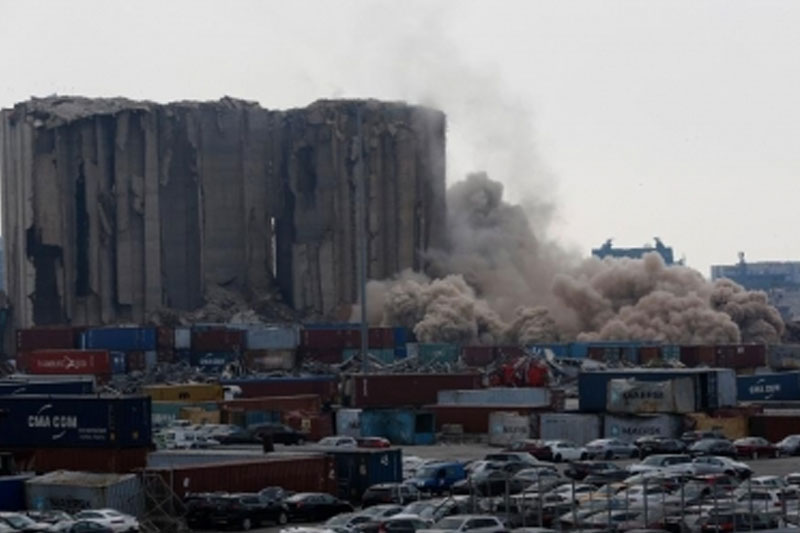Northern part of Beirut's iconic grain silos fully collapses