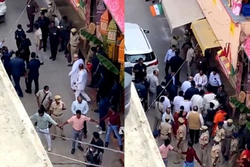 Telangana BJP chief trolled for 'carrying' Amit Shah's shoes