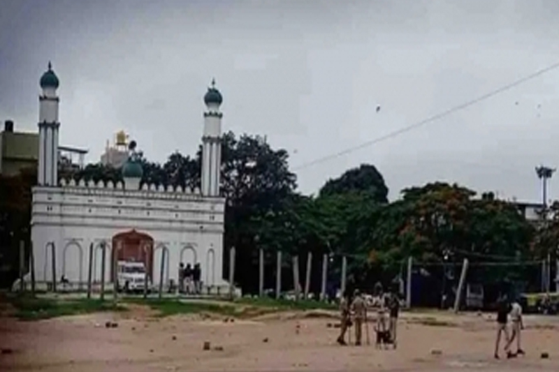 Police flag march over Idgah Maidan