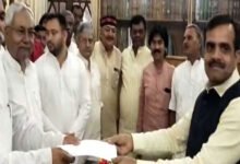 RJD MLA Awadh Bihari Chaudhary files nomination for Speaker