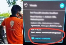 Hyderabad: "Don’t want a Muslim delivery person" instructs Swiggy customer