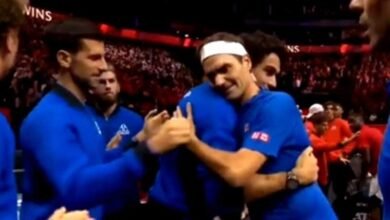 Tennis stars give emotional farewell to Roger Federer