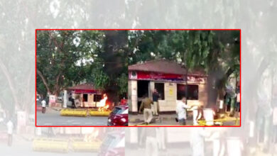 Man sets his bike on fire, breaks window panes of police post in Delhi's Khan market