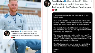 Ben Stokes to donate entire match fees from Tests against Pakistan to Flood Relief Appeal