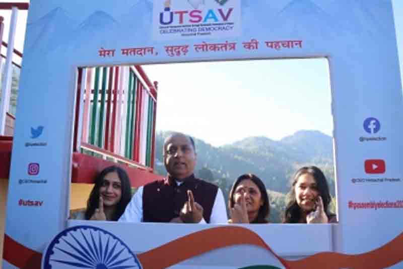 Himachal polls: CM Thakur, family cast their votes