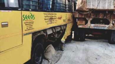Hyderabad: School bus carrying 20 children collides with lorry