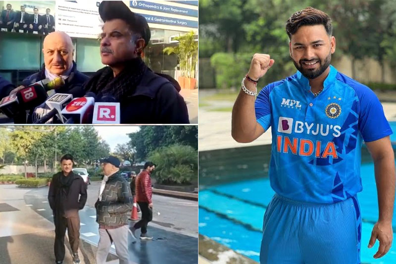 Anupam Kher, Anil Kapoor meet Rishabh Pant