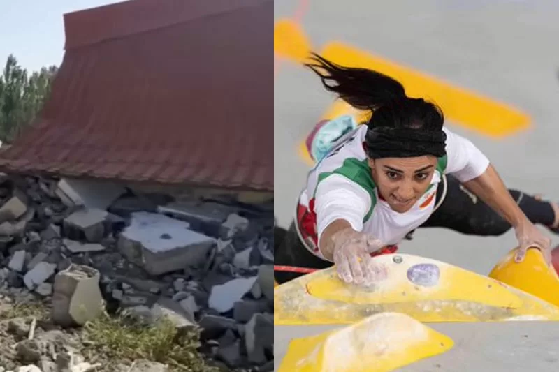 Iran destroys family home of rock climber who competed without headscarf