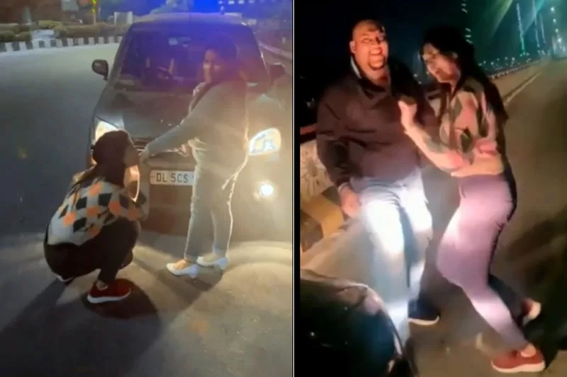 Two girls among three held for dancing on elevated road