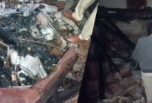 6 persons of a family charred to death in a fire accident in Mancherial
