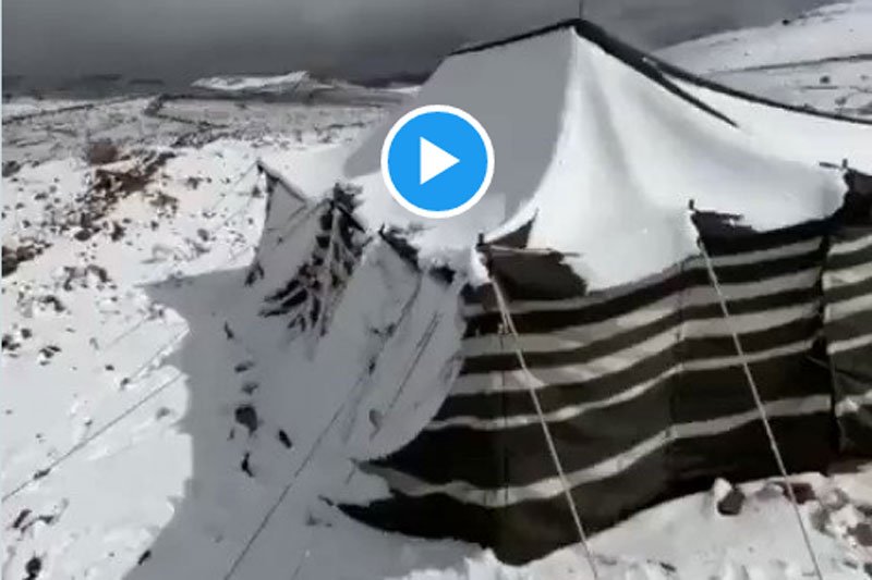 Saudi Arabia: Snow blankets mountains of Tabuk
