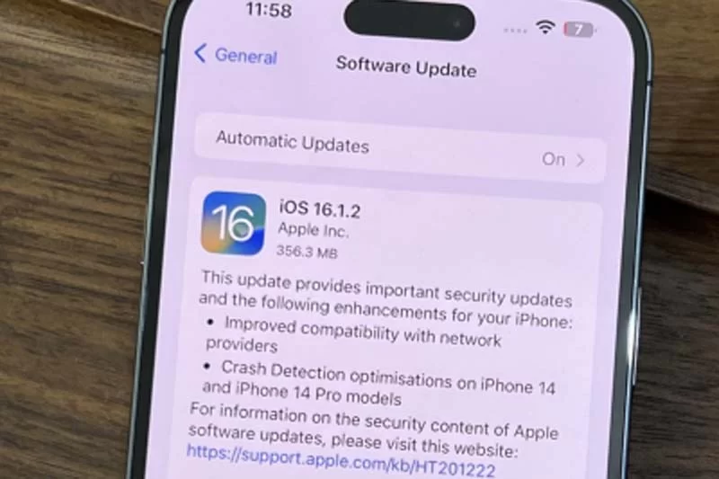 Apple rolls out iOS 16.1.2 update with security fixes, improved crash detection