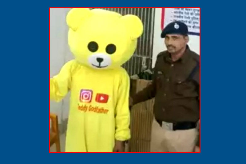 Man in teddy bear outfit arrested for dancing at railway crossing in UP