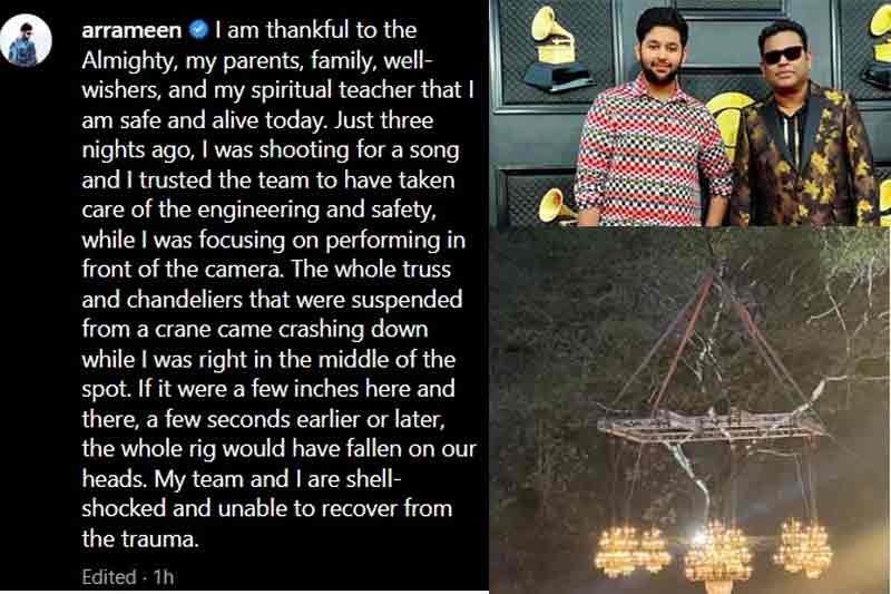 A.R. Rahman's son Ameen escapes 'major accident' during song recording